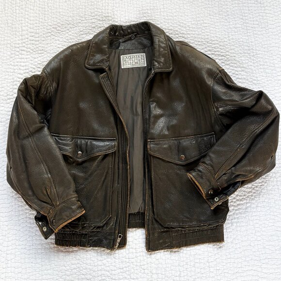 Vintage Expedition By Robert Comstock Leather Bomber Jacket, Men's size 42 - Picture 1 of 6